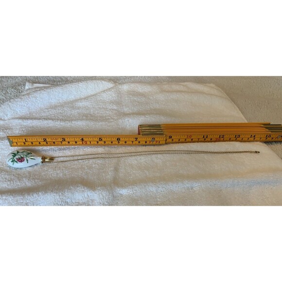 Vintage Franklin Porcelain Perfume Teardrop Pendant Necklace 1/20 12K GF Chain - Picture 11 of 12